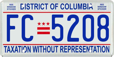 DC license plate FC5208