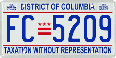 DC license plate FC5209