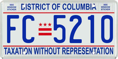 DC license plate FC5210