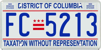 DC license plate FC5213