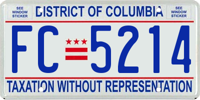 DC license plate FC5214