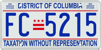 DC license plate FC5215