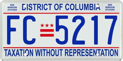 DC license plate FC5217