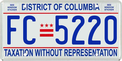 DC license plate FC5220