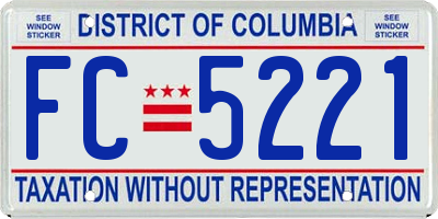 DC license plate FC5221