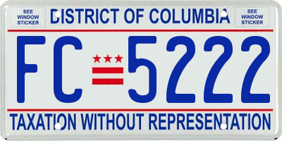 DC license plate FC5222