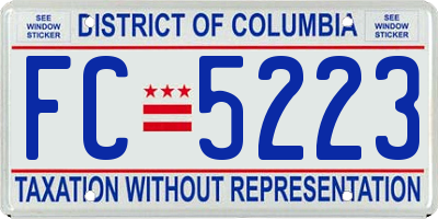 DC license plate FC5223