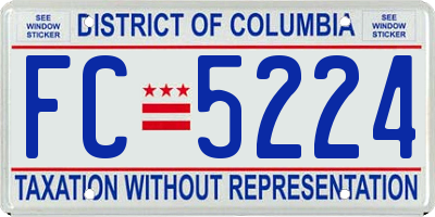 DC license plate FC5224