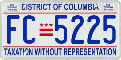 DC license plate FC5225