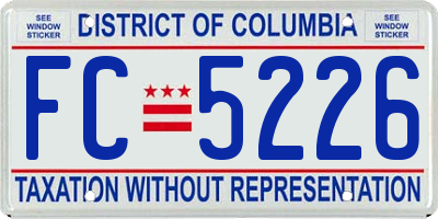 DC license plate FC5226