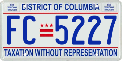 DC license plate FC5227