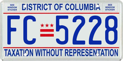 DC license plate FC5228