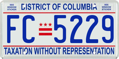 DC license plate FC5229