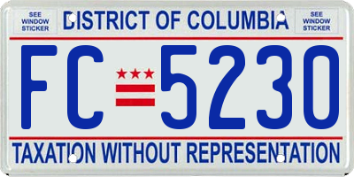 DC license plate FC5230