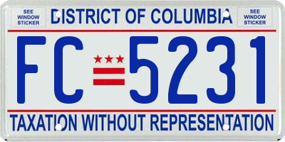 DC license plate FC5231