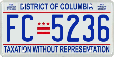 DC license plate FC5236