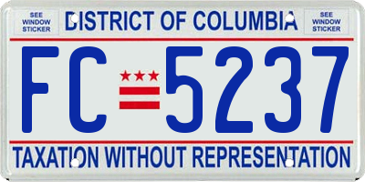 DC license plate FC5237