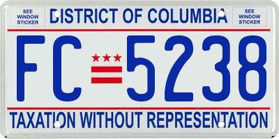 DC license plate FC5238