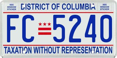 DC license plate FC5240