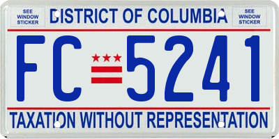 DC license plate FC5241