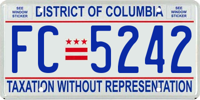 DC license plate FC5242