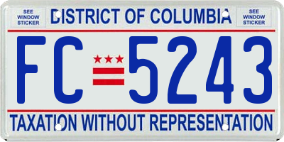 DC license plate FC5243