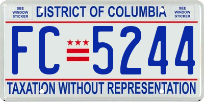 DC license plate FC5244