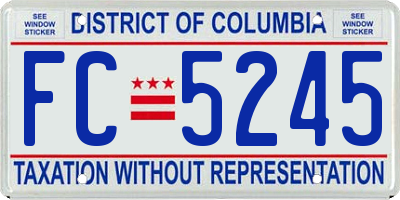 DC license plate FC5245