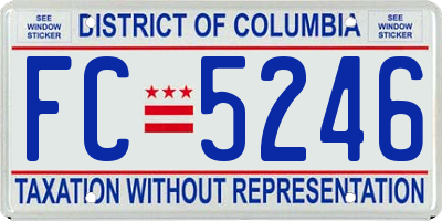 DC license plate FC5246