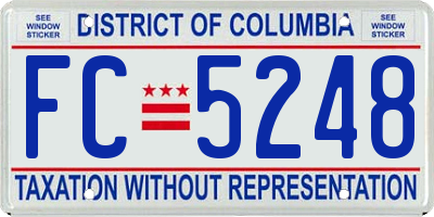 DC license plate FC5248