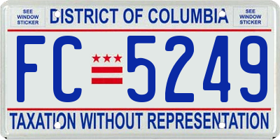 DC license plate FC5249