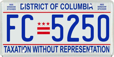 DC license plate FC5250