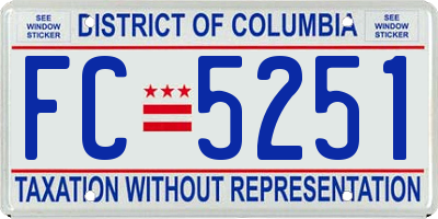 DC license plate FC5251