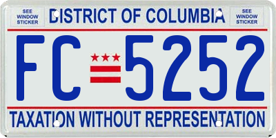 DC license plate FC5252