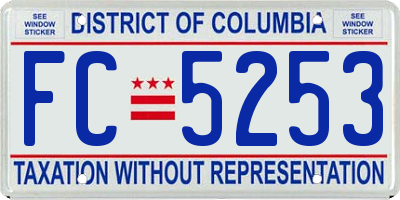 DC license plate FC5253