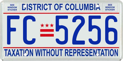 DC license plate FC5256