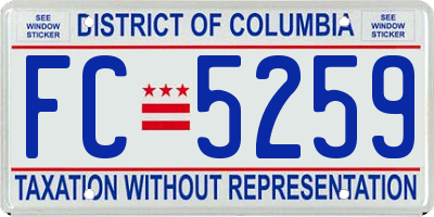 DC license plate FC5259