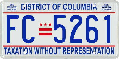 DC license plate FC5261