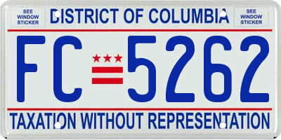 DC license plate FC5262