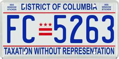 DC license plate FC5263