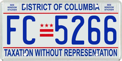 DC license plate FC5266