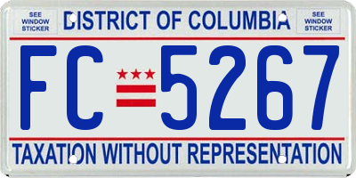 DC license plate FC5267