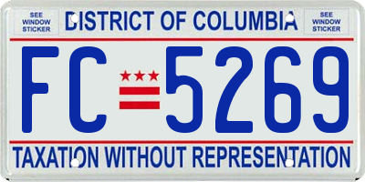 DC license plate FC5269