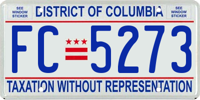 DC license plate FC5273