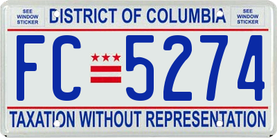 DC license plate FC5274