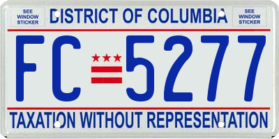 DC license plate FC5277