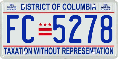 DC license plate FC5278