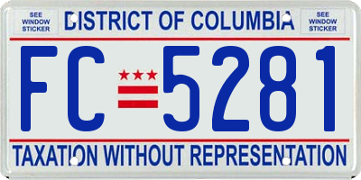 DC license plate FC5281