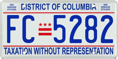 DC license plate FC5282