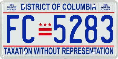 DC license plate FC5283